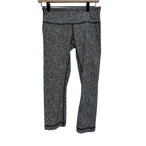 NWOT Lululemon Wunder Under Blk/White Leggings Size 6